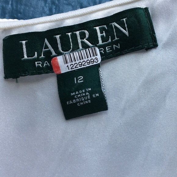 Ralph Lauren Adaleide Floral One Shoulder Midi Dress Cold White Blue Ruffle 12 - Picture 6 of 8